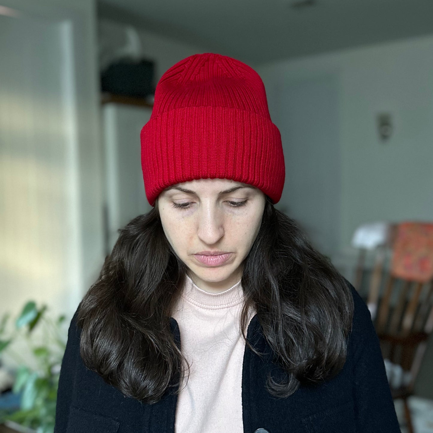 Arc Oversized Rib Merino Beanie