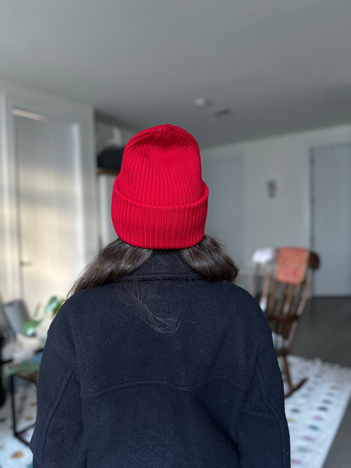 Arc Oversized Rib Merino Beanie