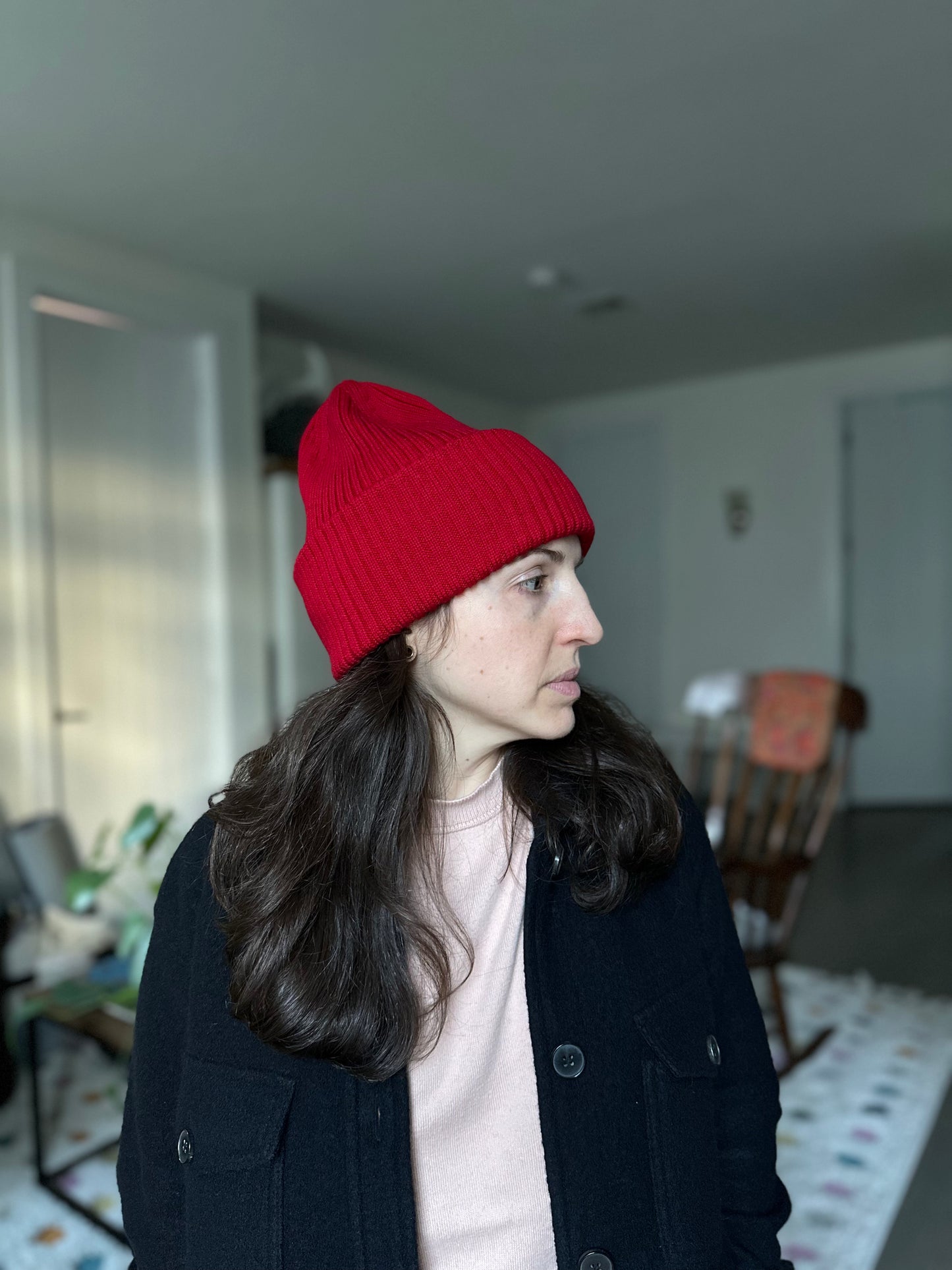 Arc Oversized Rib Merino Beanie