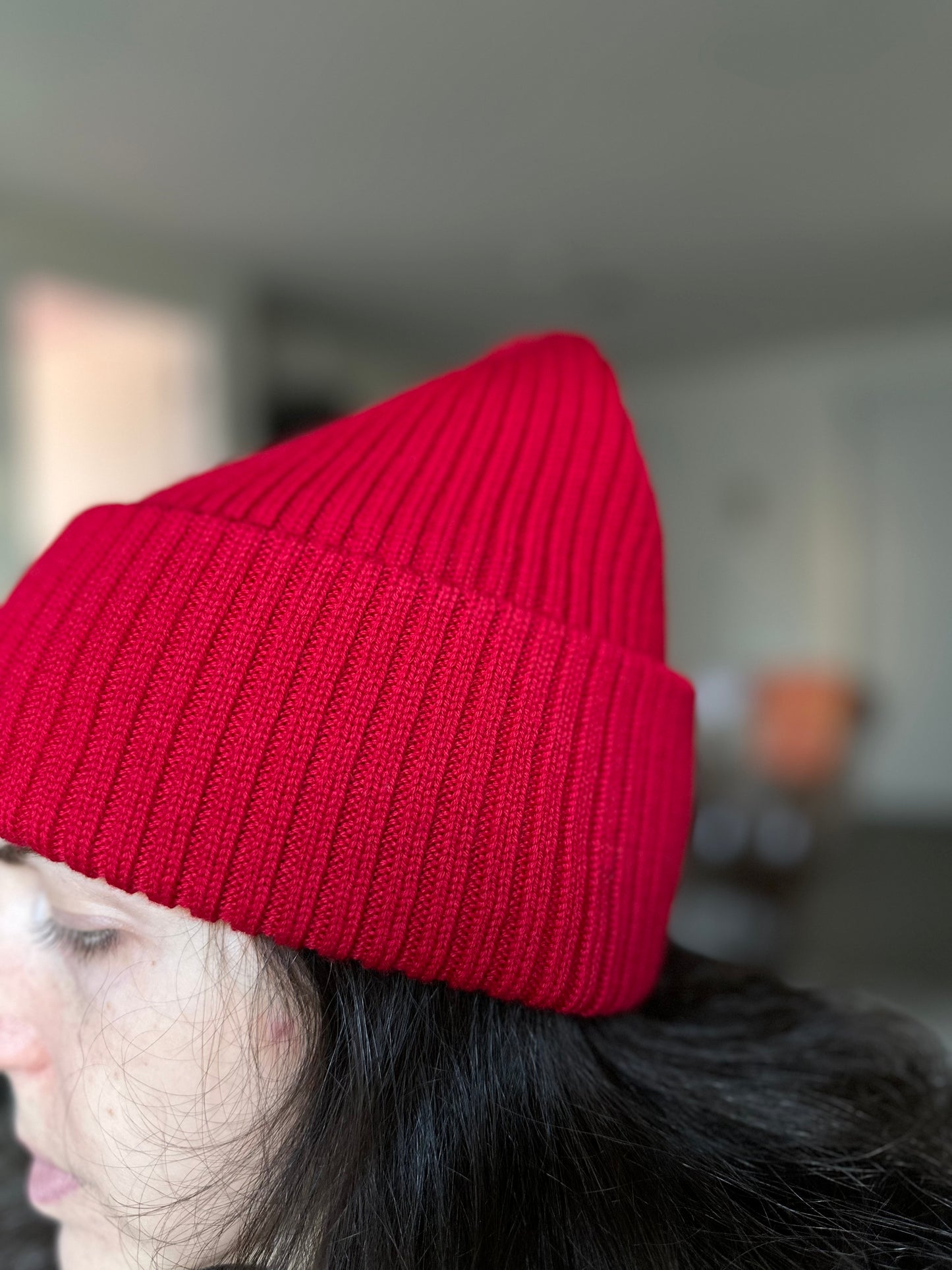 Arc Oversized Rib Merino Beanie