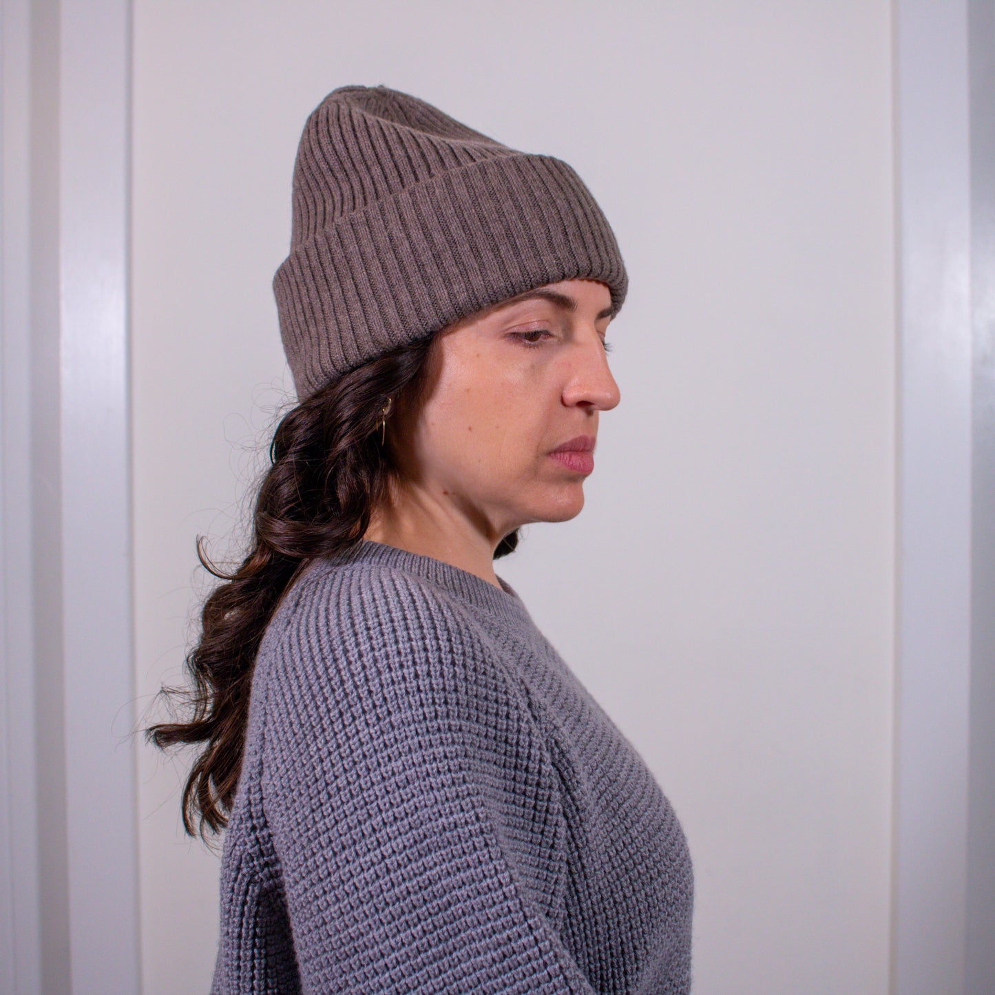 Arc Oversized Rib Merino Beanie