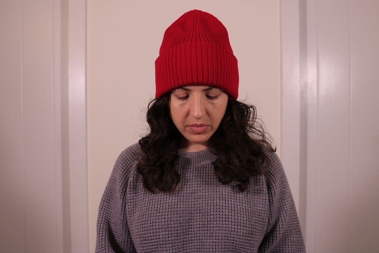 Arc Oversized Rib Merino Beanie